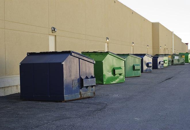 metal dump boxes positioned for construction cleanup in Bunker Hill IN